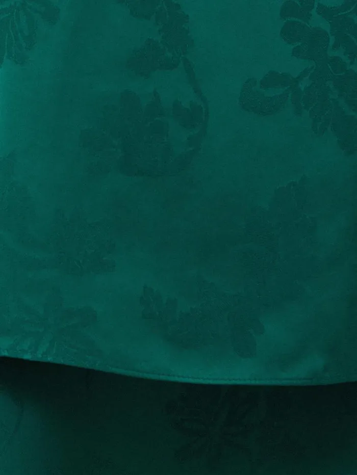 Jigsaw Floral Jacquard Boat Neck Top Green Women Shirts and Tops