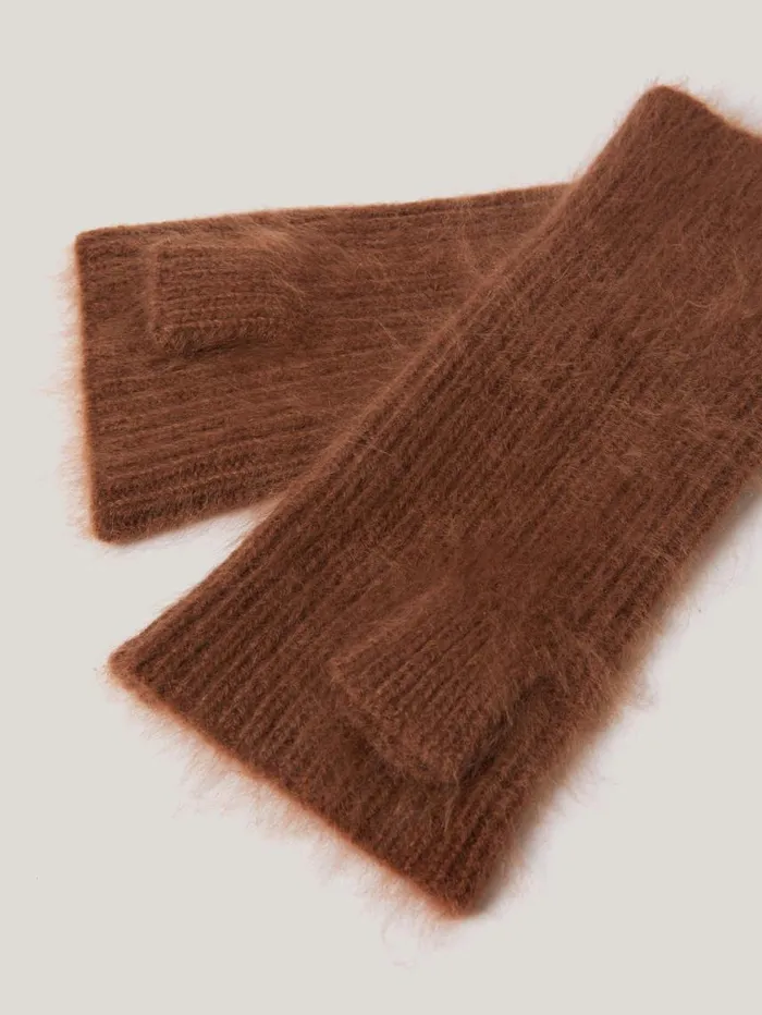 Jigsaw Halo Cashmere Mittens Ginger Women Hats and Gloves