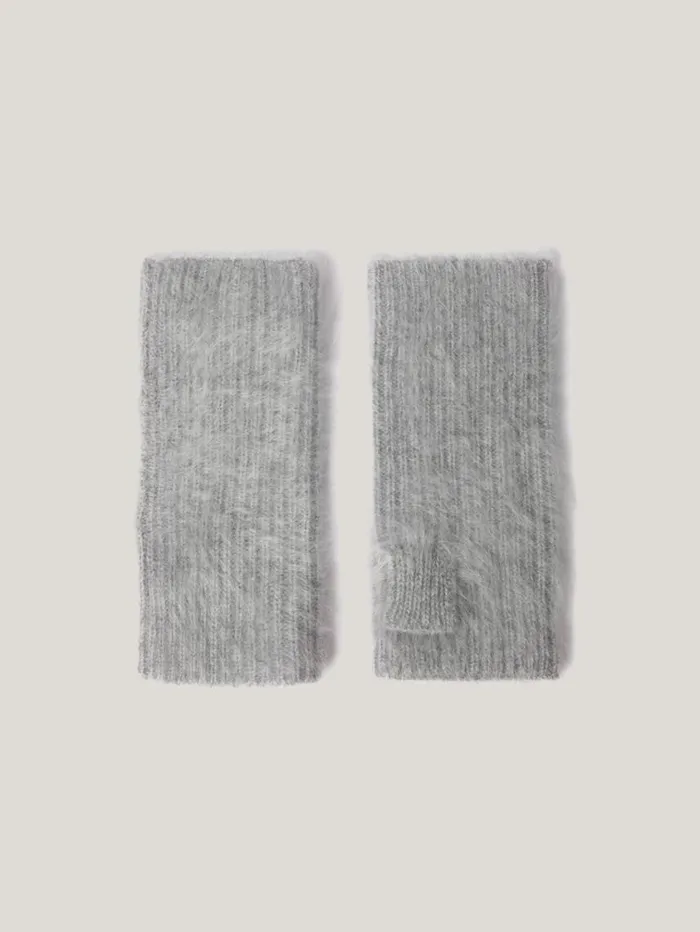 Jigsaw Halo Cashmere Mittens Grey Women Knitwear and Cashmere