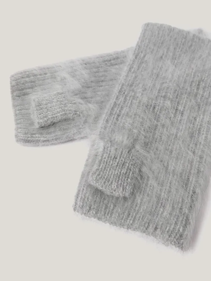 Jigsaw Halo Cashmere Mittens Grey Women Knitwear and Cashmere