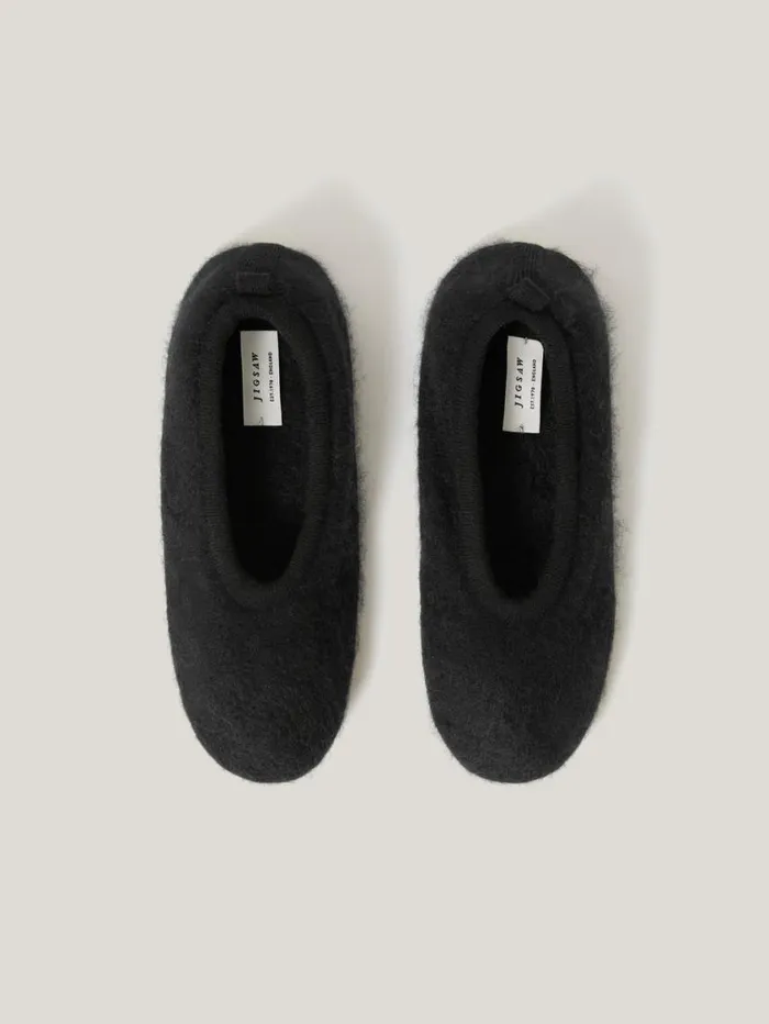 Jigsaw Halo Cashmere Slipper Black Women Pyjamas and Loungewear