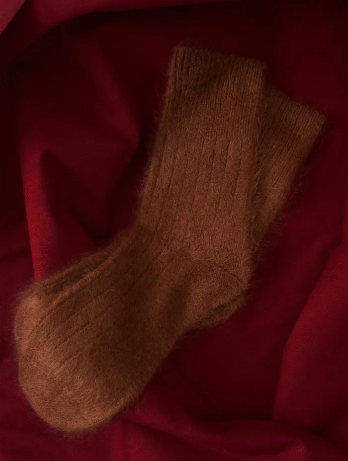 Jigsaw Halo Cashmere Sock Ginger Women Knitwear and Cashmere
