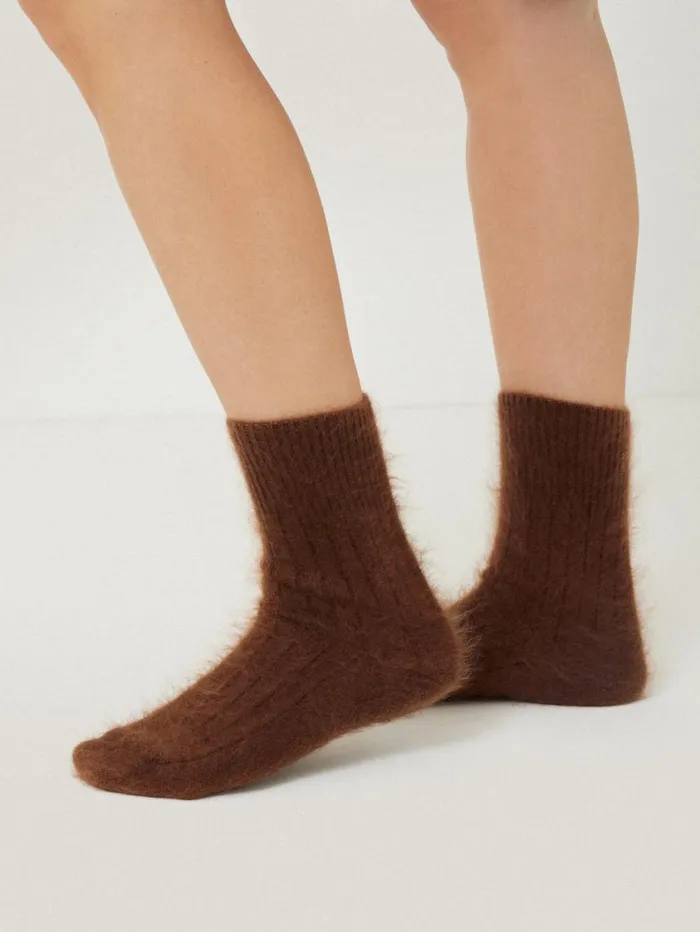 Jigsaw Halo Cashmere Sock Ginger Women Knitwear and Cashmere