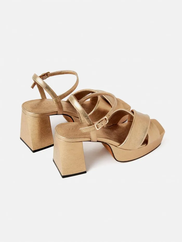 Jigsaw Hanna Platform Sandal Gold Women Heels