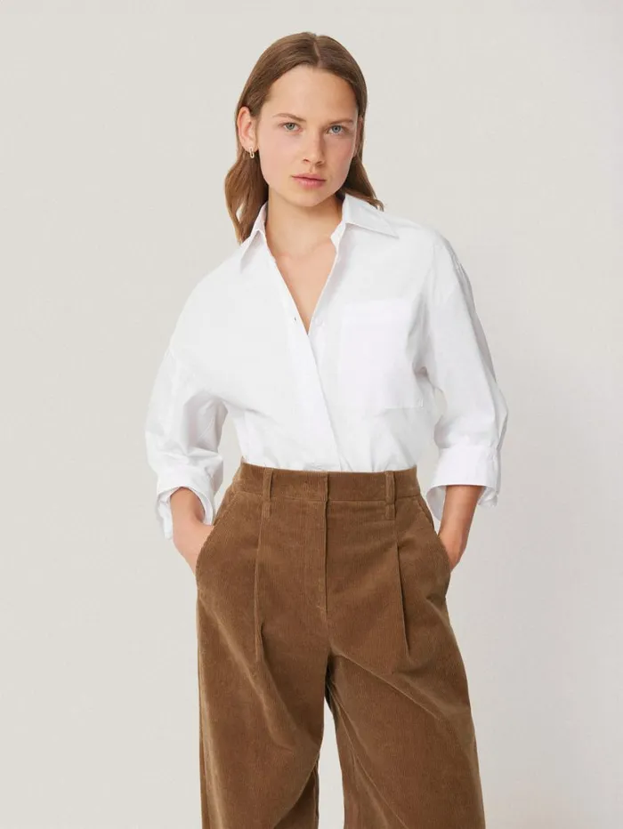 Jigsaw Heritage Cotton Relaxed Shirt White Women Shirts and Tops