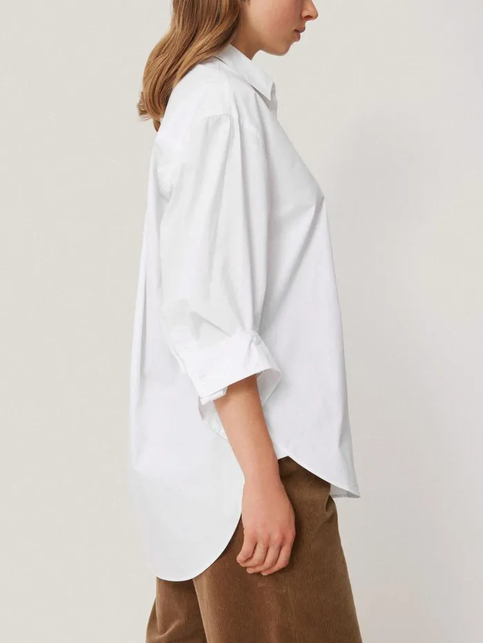 Jigsaw Heritage Cotton Relaxed Shirt White Women Shirts and Tops