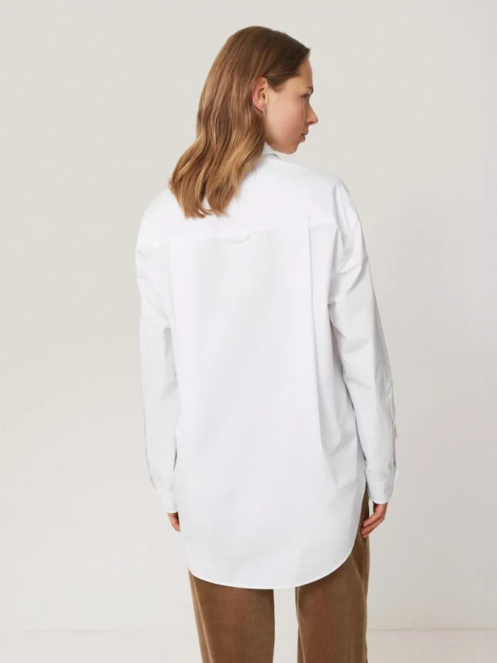 Jigsaw Heritage Cotton Relaxed Shirt White Women Shirts and Tops