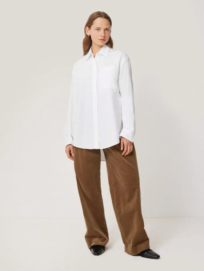Jigsaw Heritage Cotton Relaxed Shirt White Women Shirts and Tops