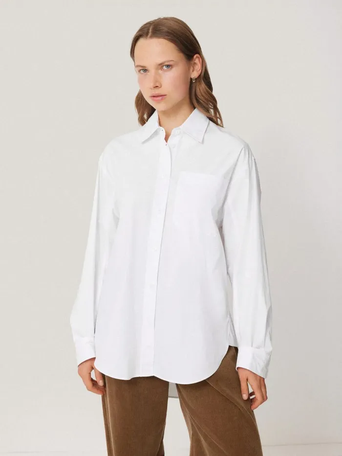 Jigsaw Heritage Cotton Relaxed Shirt White Women Shirts and Tops
