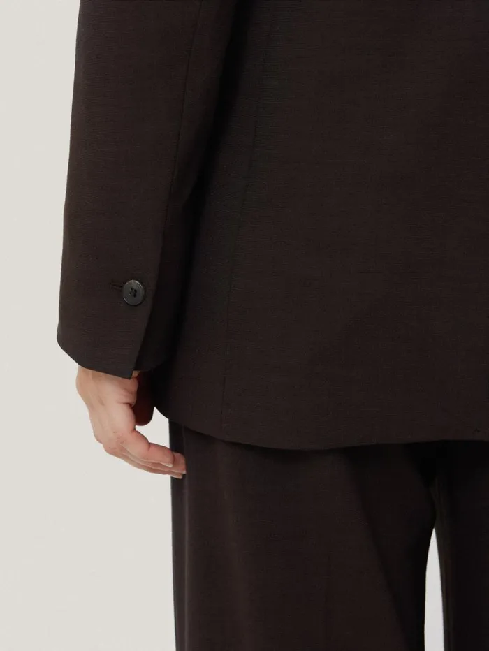 Jigsaw Knox Crosshatch Blazer Brown Women Suits and Tailoring