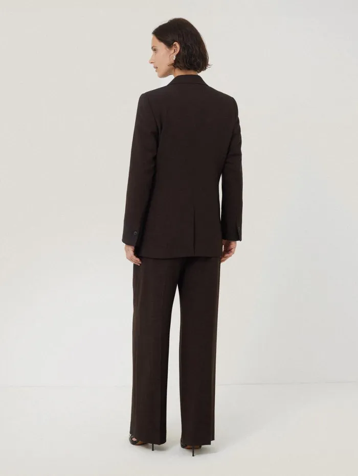 Jigsaw Knox Crosshatch Blazer Brown Women Suits and Tailoring