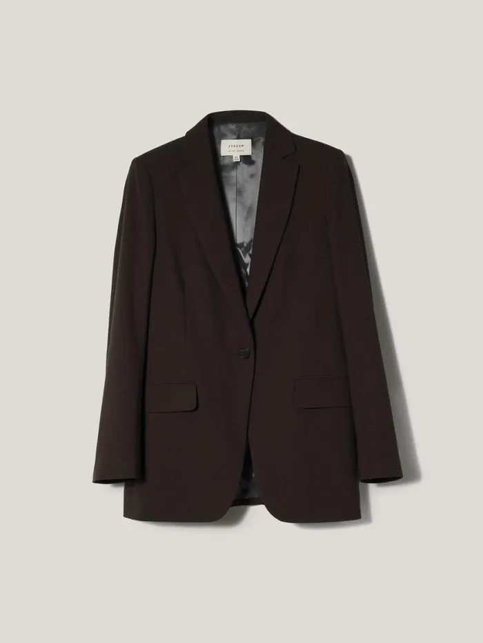 Jigsaw Knox Crosshatch Blazer Brown Women Suits and Tailoring
