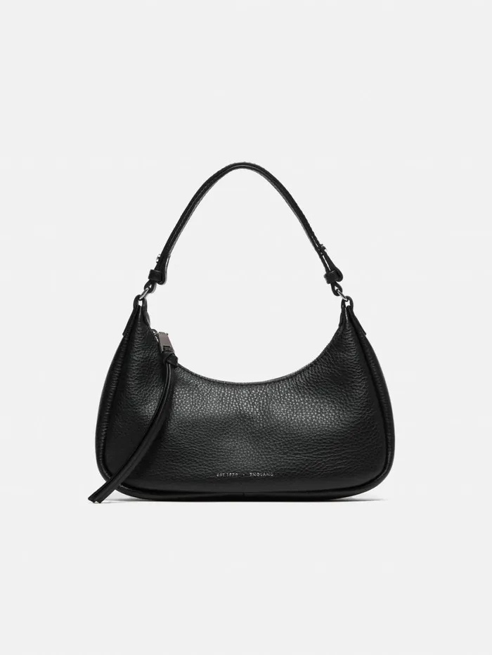 Jigsaw Leather Crescent Bag Small Black Women Bags