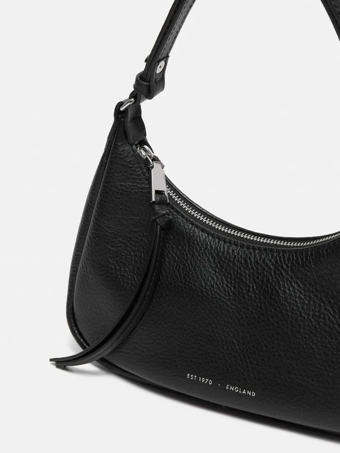 Jigsaw Leather Crescent Bag Small Black Women Bags