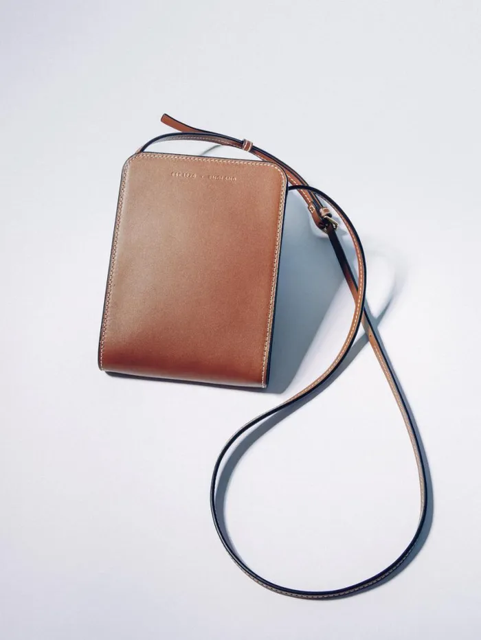 Jigsaw Leather Crossbody Phone Bag Tan Women Bags