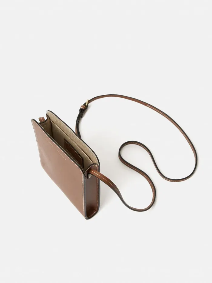 Jigsaw Leather Crossbody Phone Bag Tan Women Bags