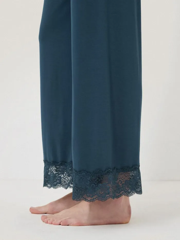 Jigsaw Modal Lace Pyjama Trouser Grey Women Pyjamas and Loungewear