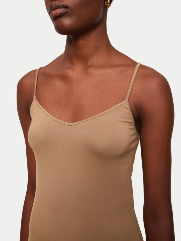 Jigsaw Modal Slip Dress Coffee Women Dresses and Jumpsuits