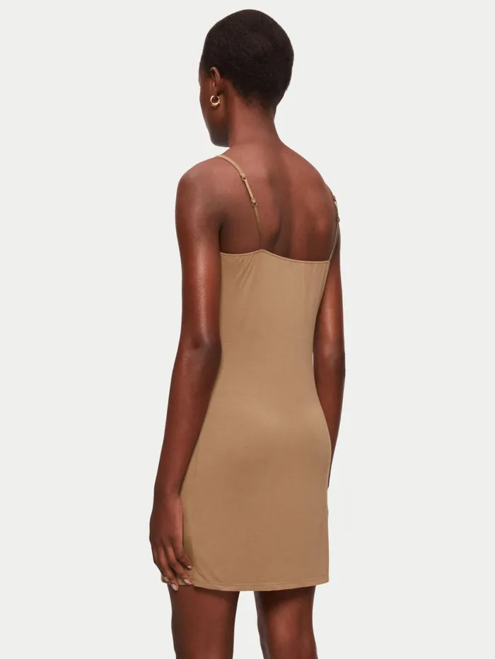 Jigsaw Modal Slip Dress Coffee Women Dresses and Jumpsuits
