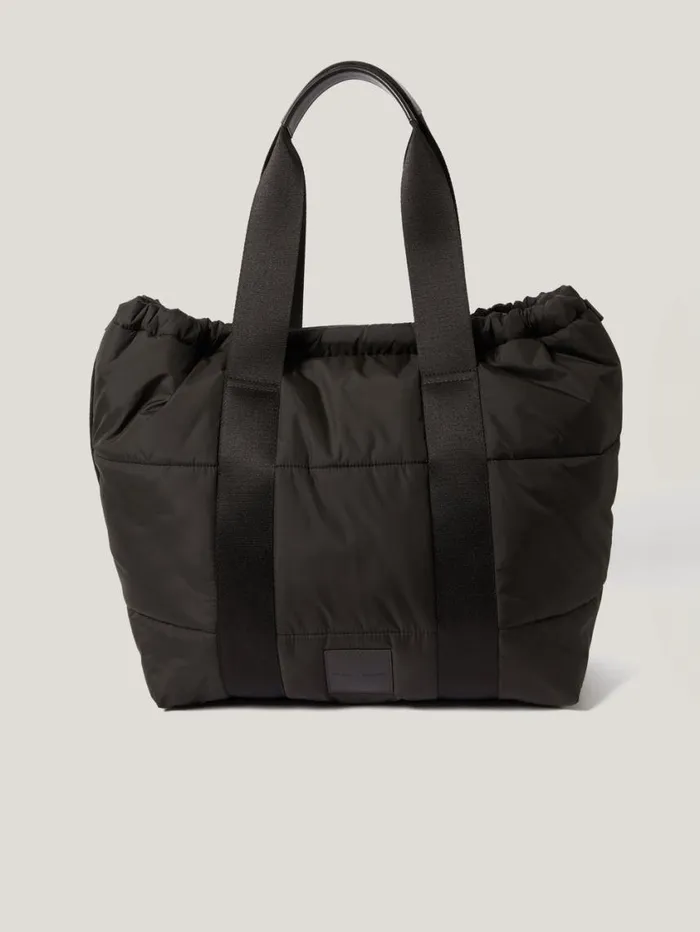 Jigsaw Nylon Quilted Drawstring Tote Chocolate Women Bags