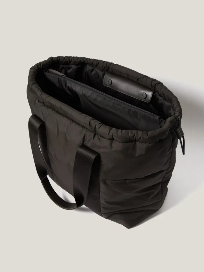Jigsaw Nylon Quilted Drawstring Tote Chocolate Women Bags
