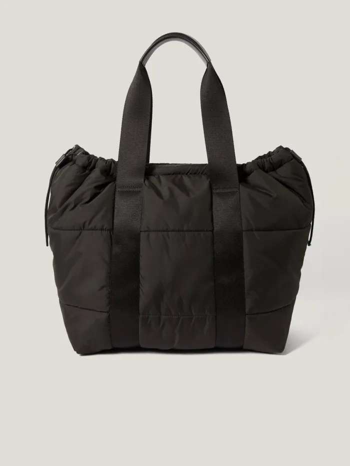 Jigsaw Nylon Quilted Drawstring Tote Chocolate Women Bags