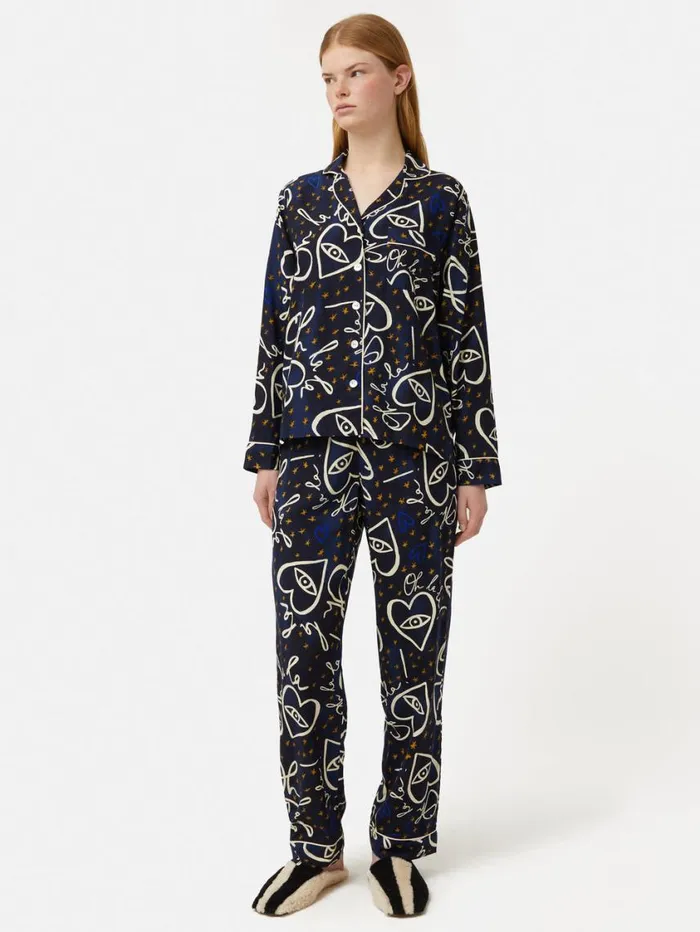 Jigsaw Oh La La Modal Pyjama Navy Women Pyjamas and Loungewear