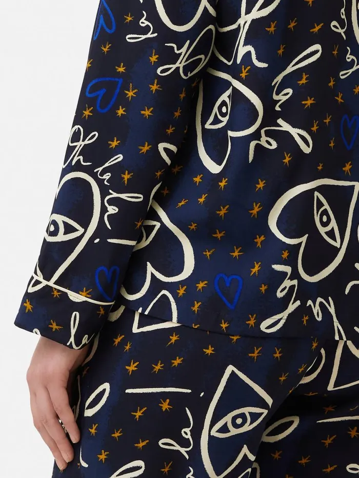 Jigsaw Oh La La Modal Pyjama Navy Women Pyjamas and Loungewear