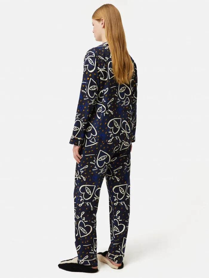 Jigsaw Oh La La Modal Pyjama Navy Women Pyjamas and Loungewear