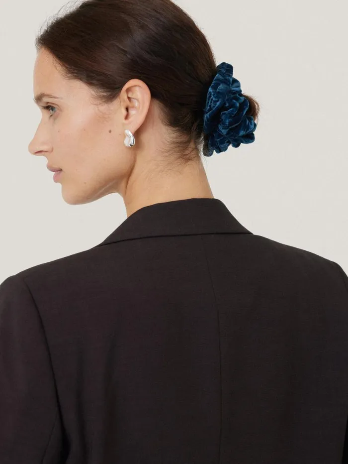 Jigsaw Plisse Velvet Scrunchie Teal Women Pyjamas and Loungewear