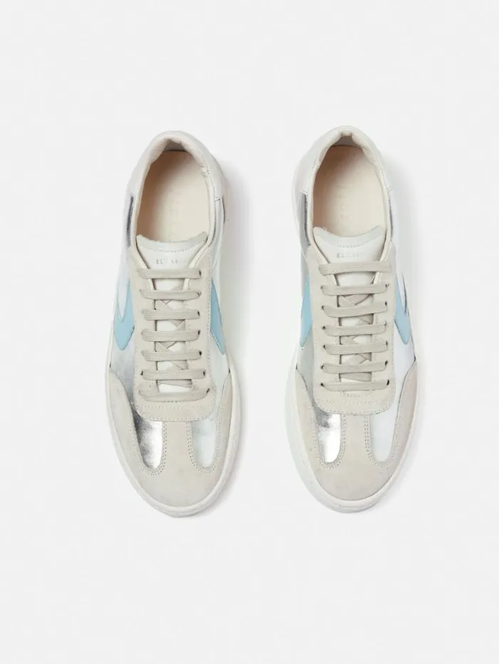 Jigsaw Portland Vintage Classic Trainer Silver Women Trainers