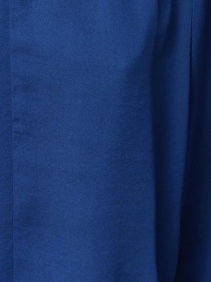 Jigsaw Recycled Satin Ruffle Top Blue Women Shirts and Tops