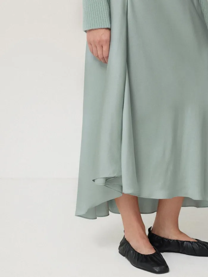 Jigsaw Satin Bias Asymmetric Skirt Blue Women Skirts