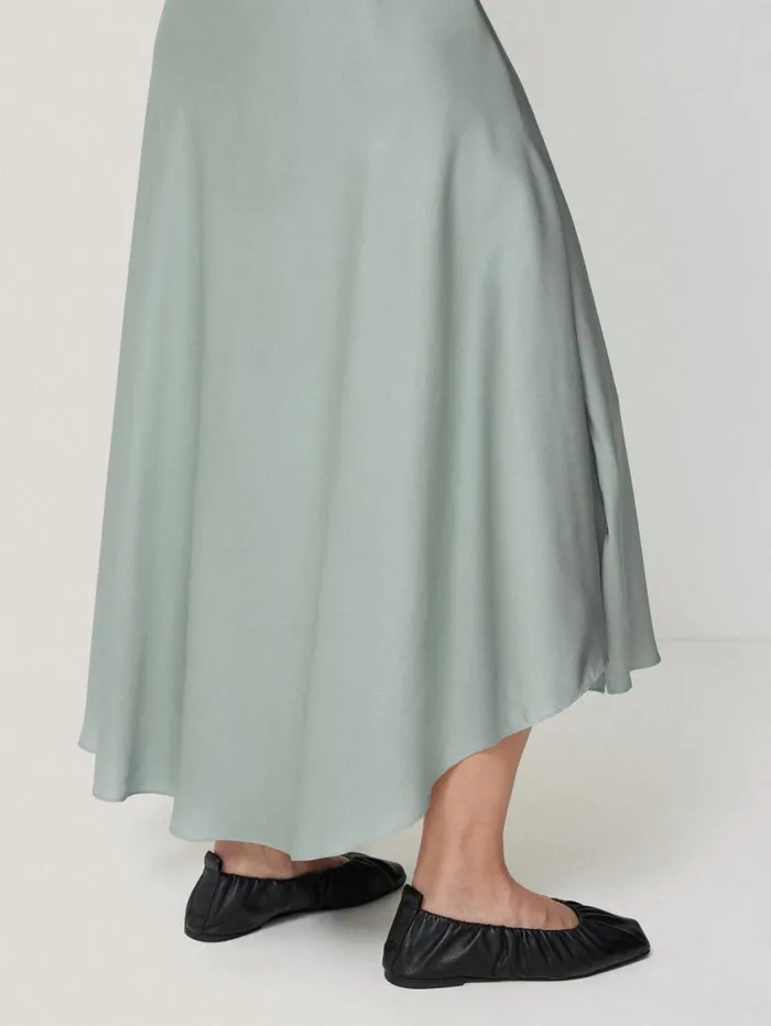 Jigsaw Satin Bias Asymmetric Skirt Blue Women Skirts