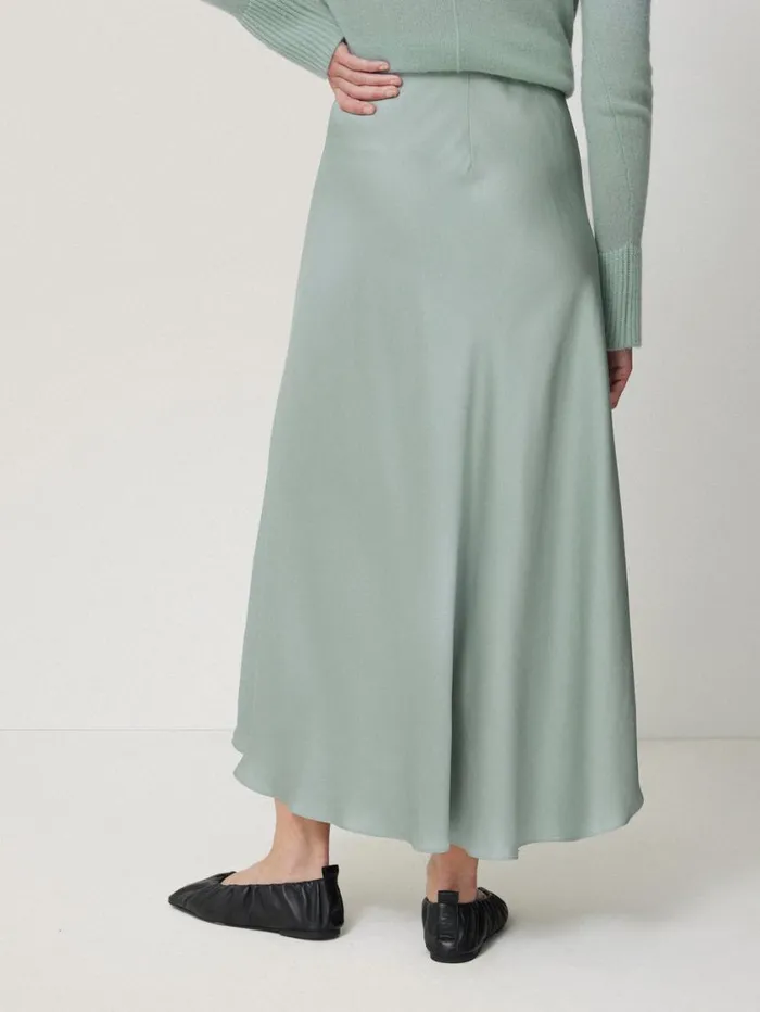 Jigsaw Satin Bias Asymmetric Skirt Blue Women Skirts