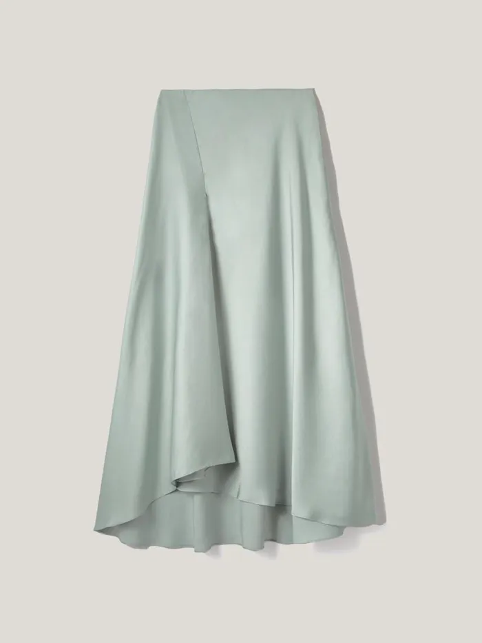 Jigsaw Satin Bias Asymmetric Skirt Blue Women Skirts