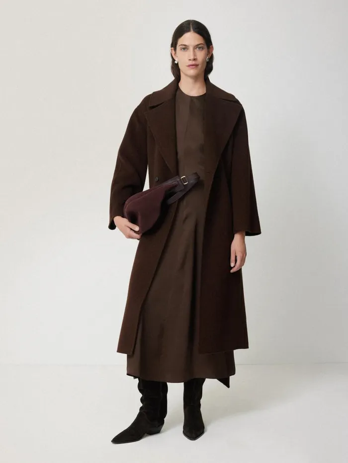 Jigsaw Satin Crepe Midi Dress Brown Women Party