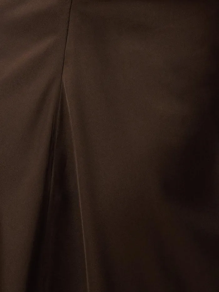 Jigsaw Satin Crepe Midi Dress Brown Women Party