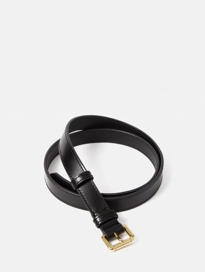 Jigsaw Skinny Leather Belt Black Women Belts