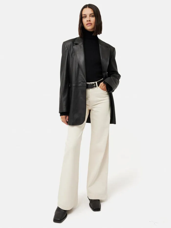 Jigsaw Slash Back Polo Neck Jumper Black Women Knitwear and Cashmere