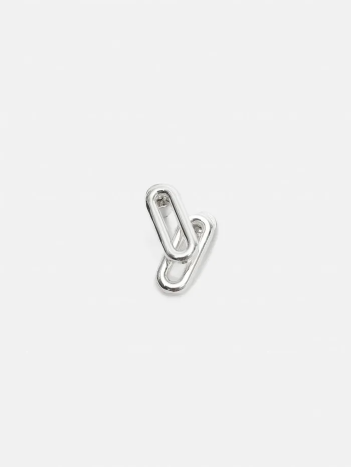 Jigsaw Small Link Stud Earrings Silver Women Party