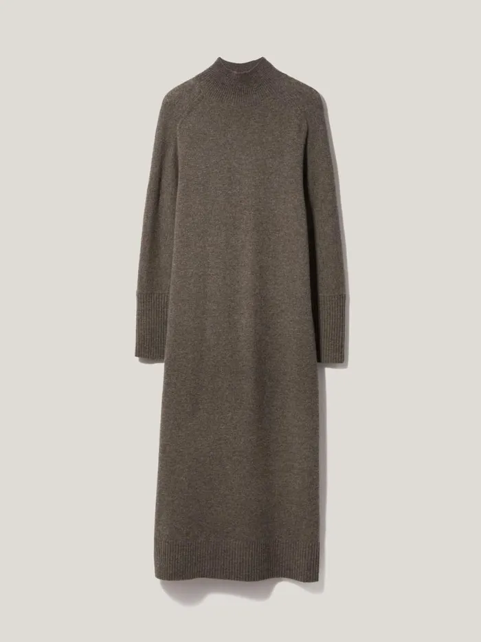 Jigsaw Soft Wool Scarf Jumper Dress Taupe Women Knitwear and Cashmere