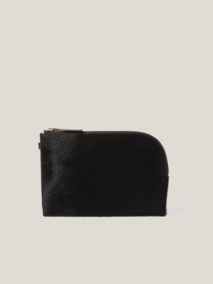 Jigsaw Sophia Calf Hair Pouch Black Women Bags