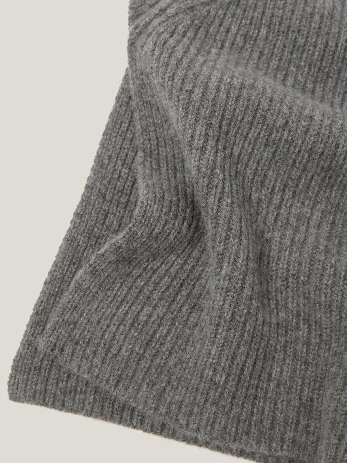 Jigsaw Wool Cashmere Roll Neck Bib Grey Women Ponchos and Scarves