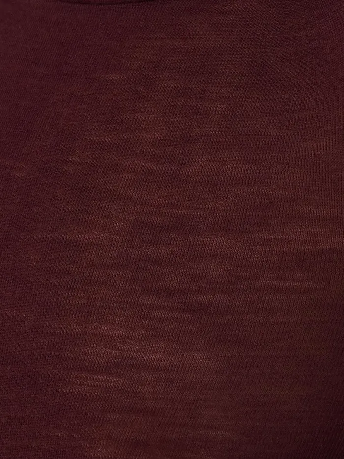 Jigsaw Wool Jersey Polo Neck Top Burgundy Women Knitwear and Cashmere