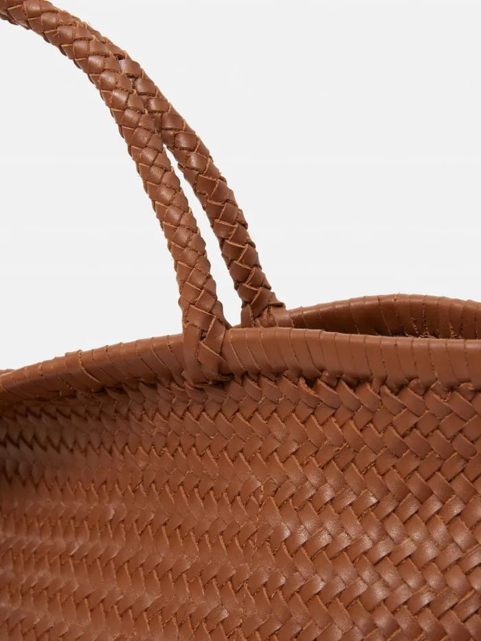 Jigsaw Woven Leather Tote Bag Tan Women Wallets and Card Holders