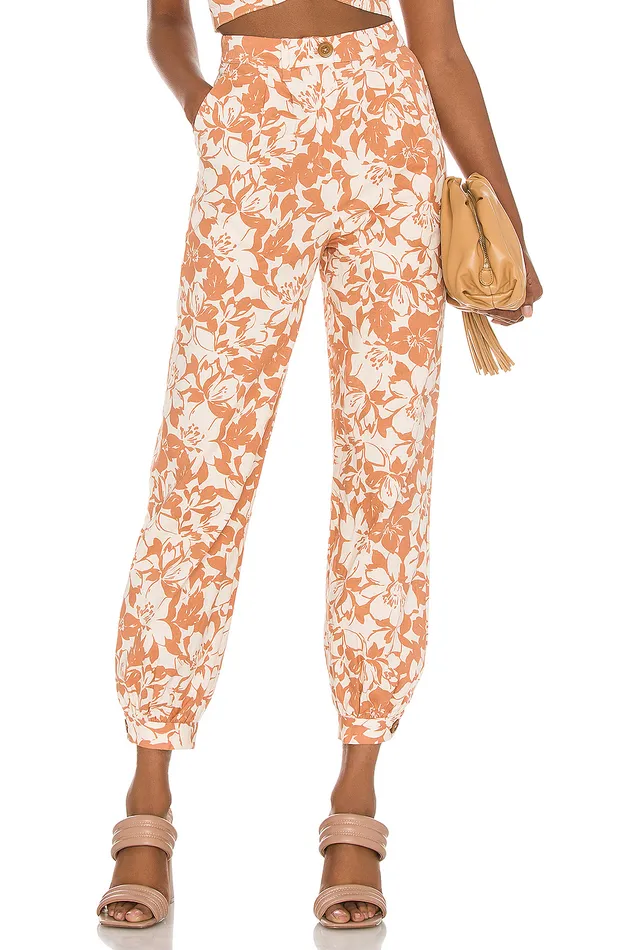 Kacey Pant Caramel Brown Floral Women Lovers and Friends Pants