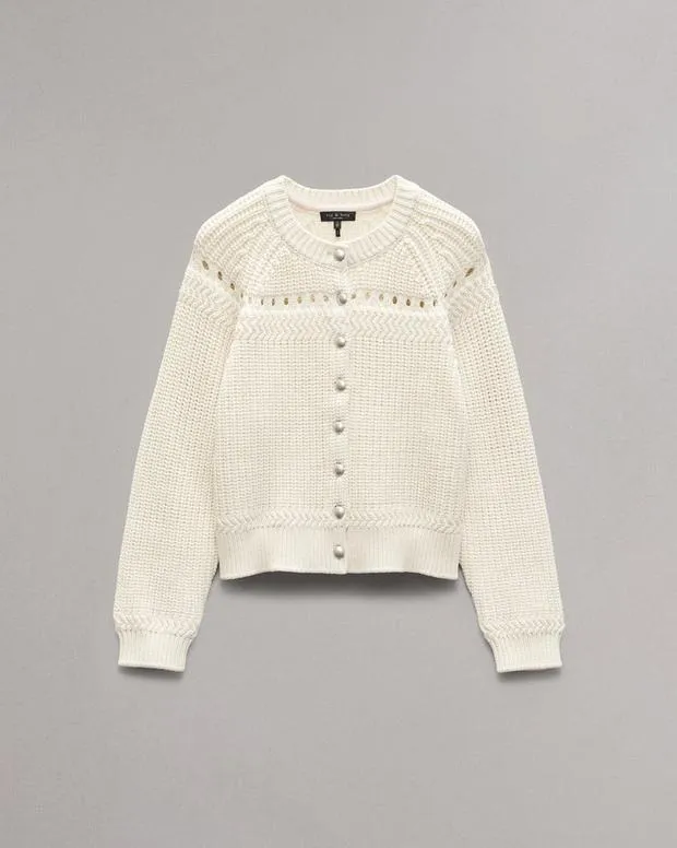 Kathryn Cardigan Ivory Sweaters and Sweatshirts rag and bone Women