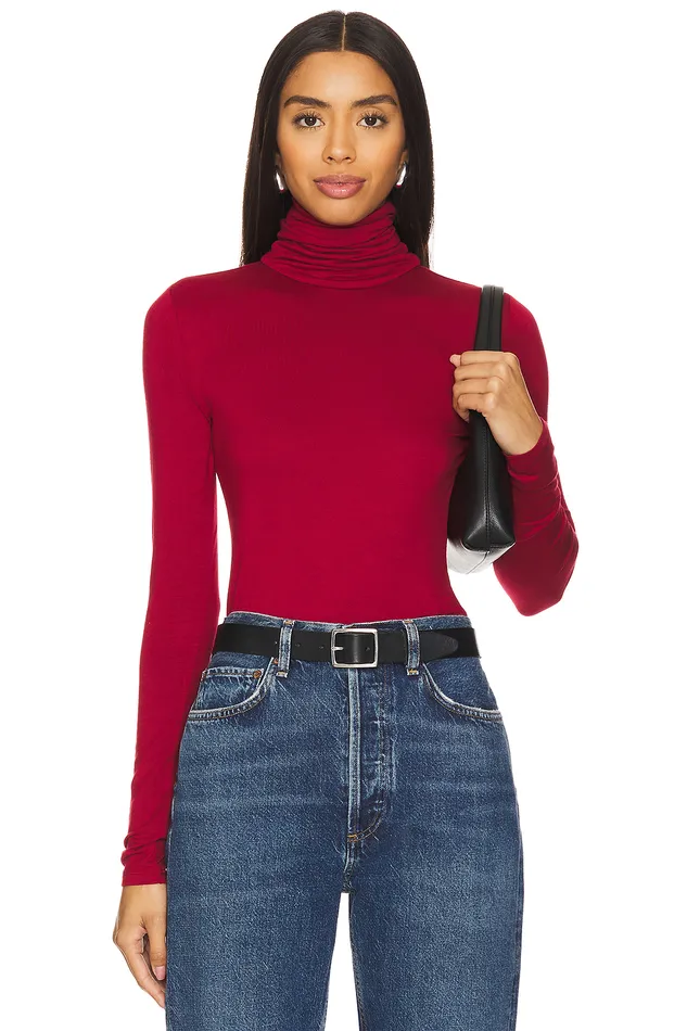 Katie Turtleneck Dark Red Women Lovers and Friends Tops