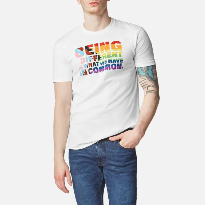 Kenneth Cole Being Different Pride Tee White Men TShirts Polos
